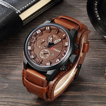 CURREN 8225 Watch Men Quartz Watch Mens Top Brand Leather Sports Wristwatch