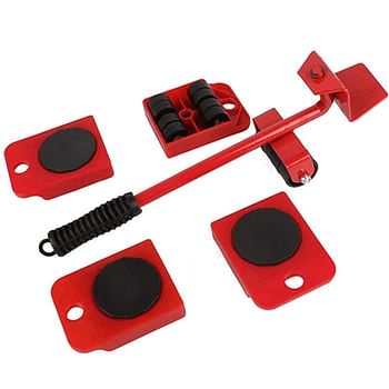 Furniture Lifter Mover Tool Set and 4 pcs 3.9"x3.15" Furniture Slides Kit, Furniture Move Roller Tools, 360 Degree Rotatable Pads, Suitable for Sofas, and Refrigerators