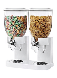 Double Head Cereal Dispenser White/Clear 33x19x40cm