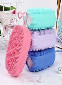 3 Pcs Bubble Bath SPA Super Soft Body Scrubbing Brush Multicolor