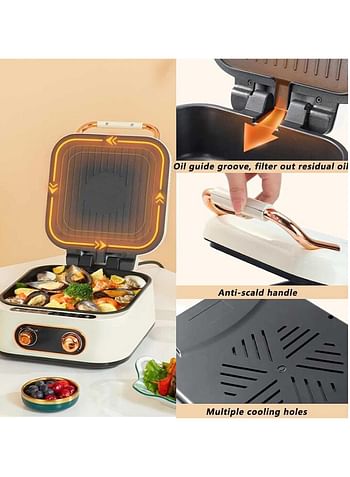 SILER CAEST Multifunctional Electric Frying Pan & Grill+Hotpot, SC-9826/White