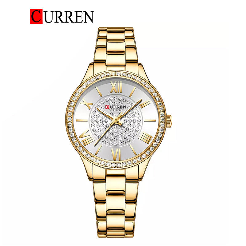 CURREN 9084 Original Brand Stainless Steel Band Wrist Watch For Women With Box .