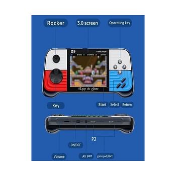 Handheld G9 Game Console in-built 666 Video Games 3.0 Inch Display , Support Dual Players Mode , Connect TV with AV Cable Rechargeable Game Box - Random Color