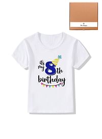 Its My 8th Birthday Party Boys and Girls Costume Tshirt Memorable Gift Idea Amazing Photoshoot Prop Blue