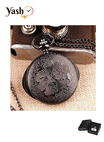 Yash Eye Shape Hunter Quartz Pocket Watch