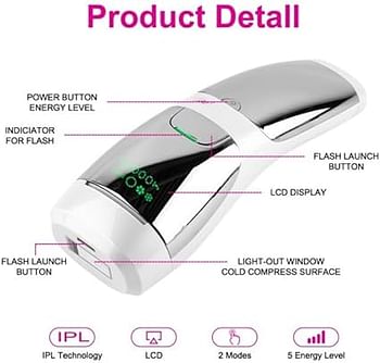 IPL Hair Removal T021K A Laser Epilator Permanent Hair Removal Machine with Skin Color Auto Recognition Electric Depilador