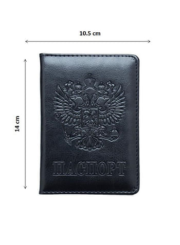 We Happy Travel Passport ID Card Wallet Holder Cover RFID Blocking Leather Purse Case Russia Black