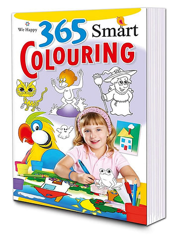 We Happy 365 Smart Coloring Book Educational and Fun Learning Activity for Kids with different Drawings Challenges and Enjoyable Games