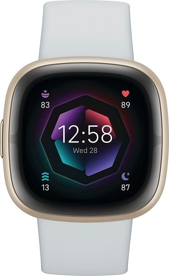 Fitbit Sense 2 Advanced Health and Fitness Smartwatch, One Size  - Blue Mist, Pale Gold