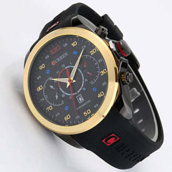 Curren 8166 Casual Quartz Waterproof Silicone Strap Wristwatch for Man.