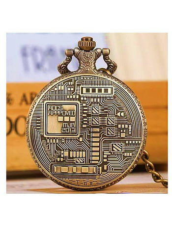 Yash Bitcoin Design Quartz Pocket Watch