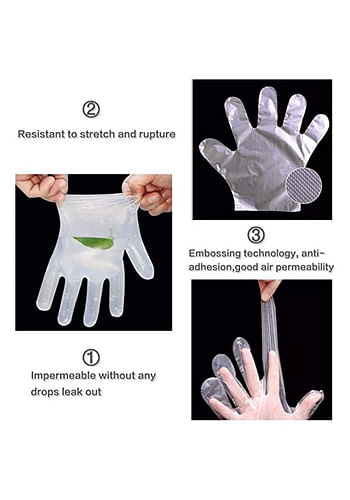 Pack of 1000 Gesalife Disposable Plastic Gloves Latex and Powder Free Polyethylene Clear Hand Covers