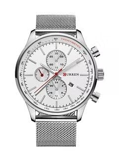 CURREN Men's Water Resistant Analog Watch Set 8227 - 44 mm - Silver