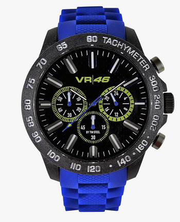 TW Steel VR46 Yamaha Valentino Rossi "the Doctor" Men's Ultra Light Carbon Motorcycle Racing Chronograph Watch VR110 Blue Silicone Strap Sport Wrist Watches