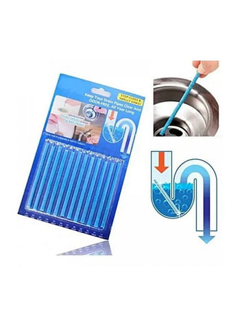 12-Piece Drain Cleaner Tool Set Blue 6.3Inch