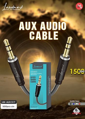 Landmark Aux Audio LM AX 517 Applicable to 3.5mm 1.5 mtr