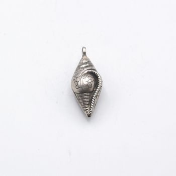 Antique 925 Sterling Silver Shell Pendant 3D