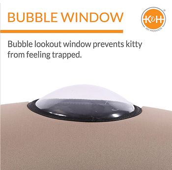 K&H Ez Mount Window Bubble Pod Features Look Out Bubble Window, Tan