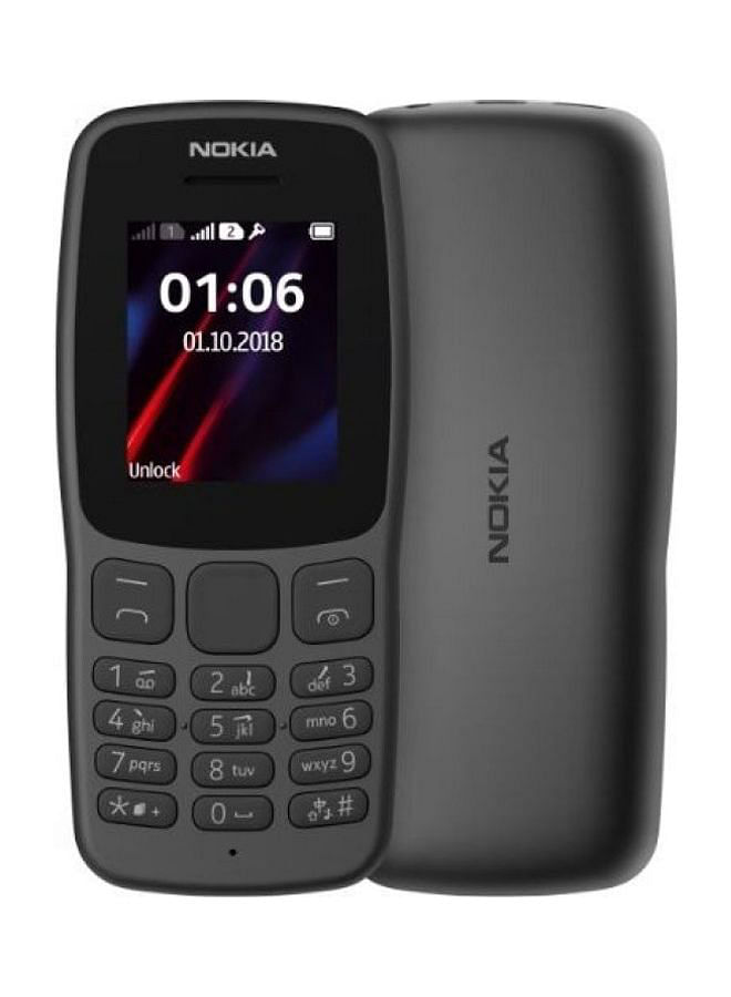 NOKIA 106 Android Dual SIM 4G Tough Polycarbonate Scratch Resistant Construction 1.8 Inches - Black