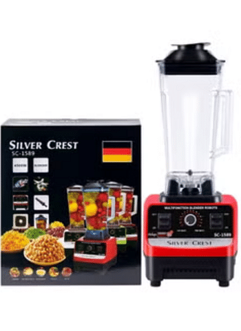 Silver Crest 4500W Heavy Duty Commercial Grade BlenderMultifunctional Juicer Mixer with 2 Jars SC 1589 Dishwasher Safe, Stainless Steel Blades Fruit Processor, Grinder, Smoothie Maker