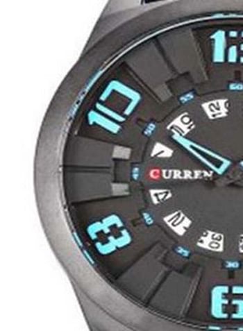 Curren 8258 Water Resistant Analog Watch for Men - Black