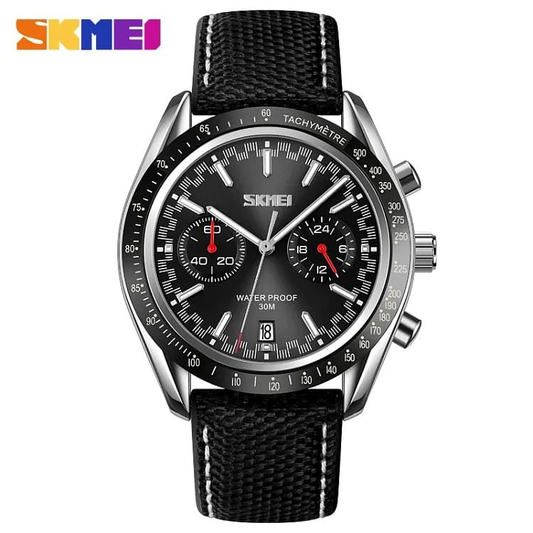 SKMEI Men Quartz Watch Waterproof Watch with Stopwatch Timing Fashion Casual Style For Men 9292 - Black