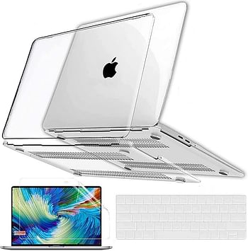 Hard Shell Case for MacBook Air 13.3inch 2020, 2019,2018, Model A2337, A1932, A2179 Crystal Clear (white clear)