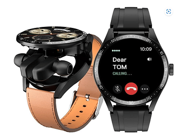 Haino Teko Germany RW37 Watch Buds With Large Screen Round Shape AMOLED Display Smart Watch and Bluetooth Earbuds With 2 Pair Straps for Ladies and Gents