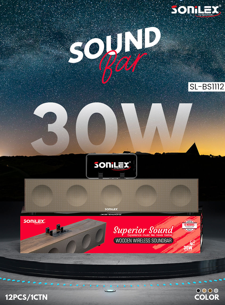 BT Soundbar Wooden Superior Sound SL-BS 1112 SONILEX