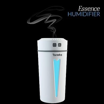 Toreto Essence Humidifiers (Tor 1109) Essential Oil Diffuser Aroma Air Humidifier, humidifiers for home, air humidifier for room(WHITE)