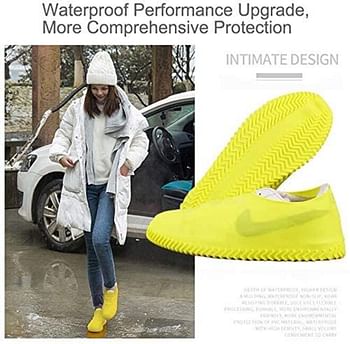 Waterproof Shoe Covers, Non-Slip Water Resistant Overshoes Silicone Rubber Rain Shoe Cover Protectors for Kids, Men, Women Random color