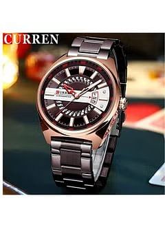 CURREN Men's Quartz Sports. Luxury Business Waterproof Automatic Date Stainless Steel Wrist Watch