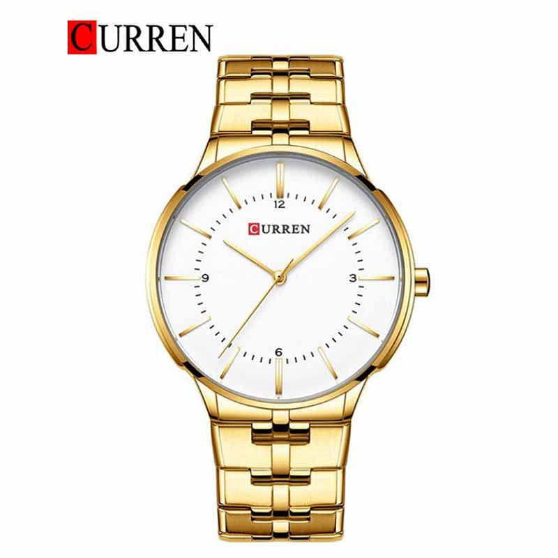 Curren 8321 Original Brand Stainless Steel Band Wrist Watch For Men / Gold