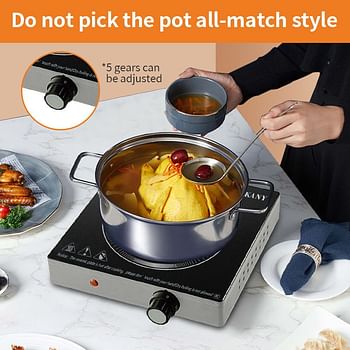 2000W electric stove adjustable temperature electric stove multifunctional cooking electric stove for Office, on the Go and Home