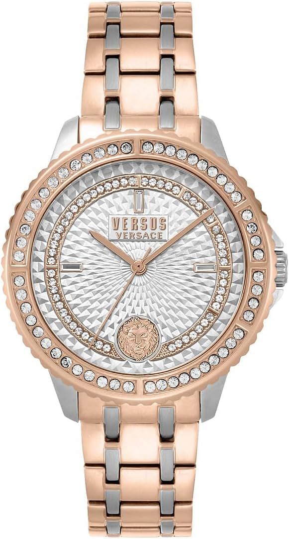 Versus Versace VSPLM4321 Watch For Women White Dial 38 MM - Rose Gold and Silver