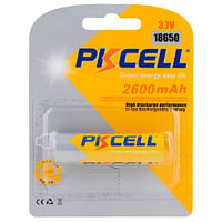 PKCELL Button Top 18650 3.7V 2600mAh Rechargeable Li-Ion Battery Short-Circuit/Overload Protection