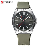 Curren 8449 Men's Quartz Watch Silicone Strap Fashion Sports Waterproof / Grey