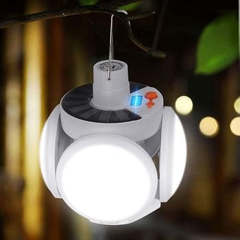 Solar Lamp Portable Outdoor Indoor LED Solar Light Bulb 90°-Fold Emergency Rechargeable Camping Garden Lighting for Hiking