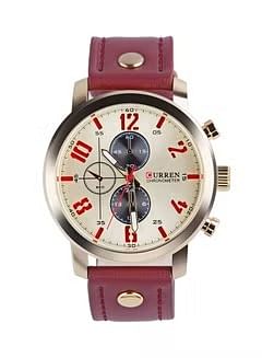 CURREN Men's Water Resistant Analog Watch 8192 - Red