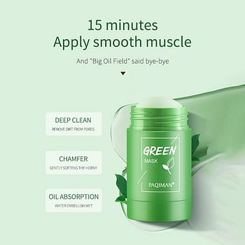 Face Clean Mask | Green Tea Cleansing Stick Mask | Deep Cleansing Moisturizing Mask | Anti-Acne Facial Mask | Blackhead Remover | Oil Control and Pores shrink