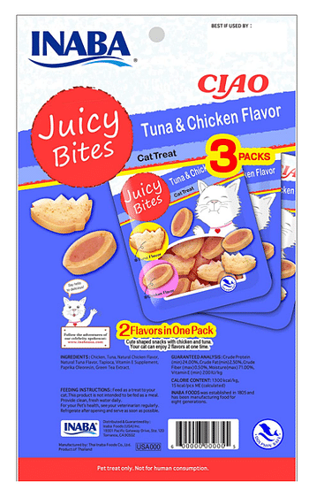 INABA Juicy Bites Tuna & Chicken Flavor 33,9g /3 pouches per pack