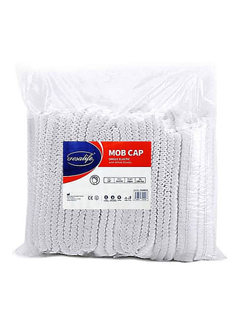 Gesalife 500 Pieces Disposable Shower Caps Non Woven Mob Hair Net 19 Inch White