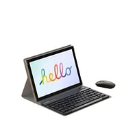 Modio M27 Android Tablet PC 10.1 Inch Dual Sim and Dual Camera with Wireless Keyboard and Mouse 8GB RAM 256GB ROM Black