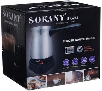 Sokany Electric Turkish Coffee Maker SK-214 - Silver