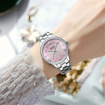 CURREN 9084 Original Brand Stainless Steel Band Wrist Watch For  Women With  Box .