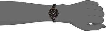 Michael Kors Mk3317 Casual Watch Analog Display For Women, Black Band