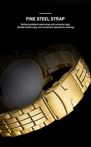 NAVIFORCE Men's Stainless Steel Analog & Digital Wrist Watch NF9181S G/G - 45 mm - Gold