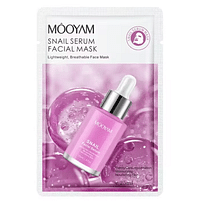 Mooyam Snail Serum Facial Mask Lightweight, Breathable Face Mask Sheet (Pack of 3) Skin Care Anti Aging Hydrating Moisturizing Whitening 25ml MOOYAM Face Mask