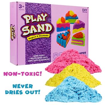 UKR Moldable Sensory Play Sand Set Sand Cars Art and Craft Sand Kit Toy for Kids Age 3+ Sweet Treats