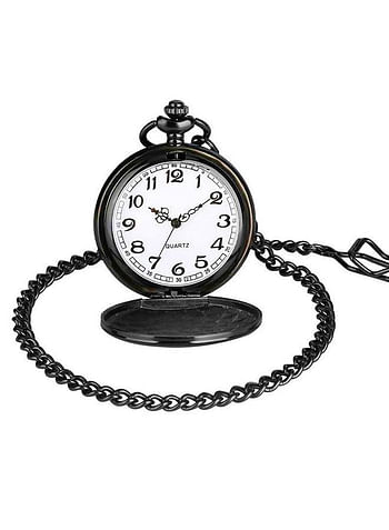 Yash Black Classic Design Quartz Pocket Watch .